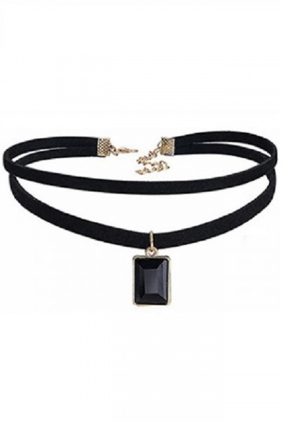 Choker Fashion Black Duble Delux - Colier elegant pentru gat