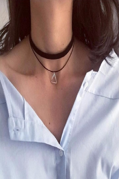 Choker Fashion Black pyramid - Colier elegant pentru gat