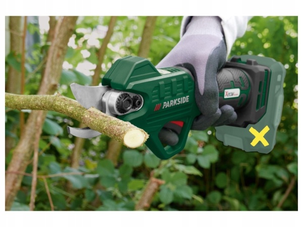 Foarfeca pentru crengi Parkside 20V Pentru taierea puternica a crengilor cu grosimea de pana la 28 mm in lemn de esenta moale si 15 mm in lemn de esenta tare