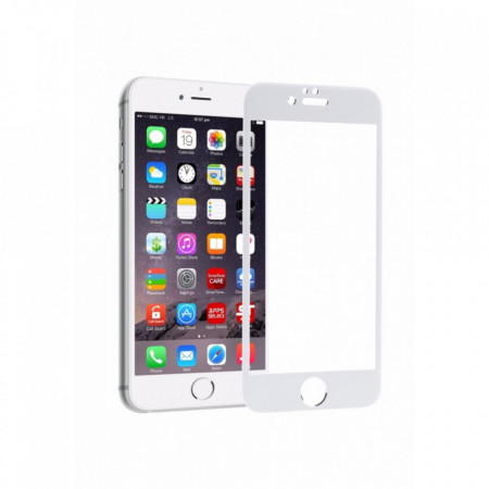 Folie de sticla Apple iPhone 6/6S, margini colorate White - Img 4