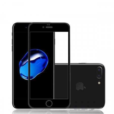 Folie de sticla Apple iPhone 7 Plus, Elegance Luxury margini colorate Black - Img 4
