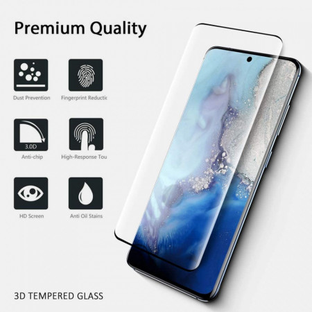 Folie de sticla pentru Samsung Galaxy S20 Plus, cu margini colorate Negru