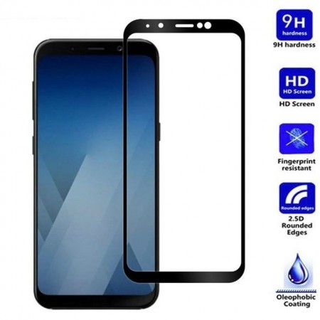 Folie de sticla Samsung Galaxy A8 2018, 9D FULL GLUE Negru - Img 3