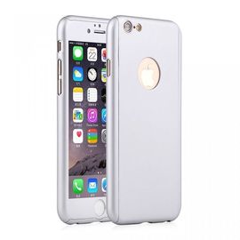 Husa Apple iPhone 6 Plus/6S Plus, FullBody Elegance Luxury Silver, acoperire completa 360 grade cu folie de sticla gratis - Img 4