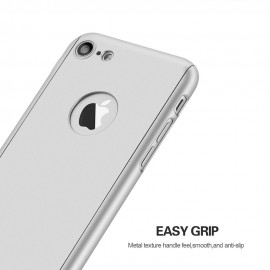 Husa Apple iPhone 7, FullBody Elegance Luxury Silver, acoperire completa 360 grade cu folie de sticla gratis - Img 2