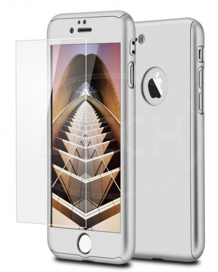 Husa Apple iPhone 8, FullBody Elegance Luxury Silver