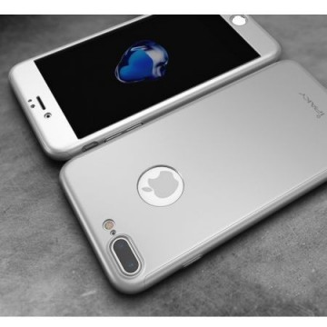 Husa Apple iPhone 8 Plus, FullBody Elegance Luxury iPaky Argintiu, acoperire completa 360 grade cu folie de sticla gratis - Img 2