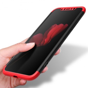 Husa Apple iPhone X, FullBody 360° 3in1 Negru-Rosu - Img 5