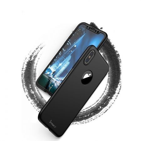Husa de protectie pentru Apple iPhone XS MAX, iPaky Pro Negru Original Case, acoperire completa 360 grade cu folie de protectie gratis - Img 3
