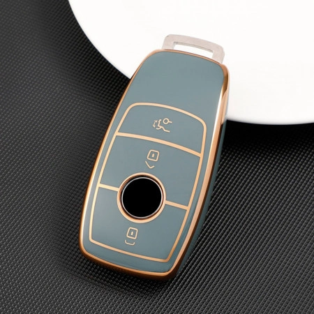 Husa de protectie premium pentru cheie auto, Elegance Luxury Cover Key, Gri, compatibila cu Mercedes Benz A C E S G Class W177 W205 W213 X167 W222 CLA GLE GLB GLS AMG Maybach - Img 4