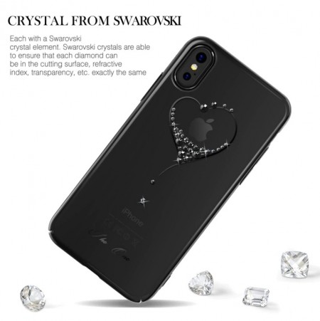 Husa Kingxbar pentru Apple iPhone X design Cristale Swarovski - Black - Img 2