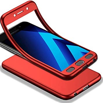 Husa Samsung Galaxy J7 2017, FullBody Elegance Luxury Red, acoperire completa 360 grade cu folie de sticla gratis - Img 3
