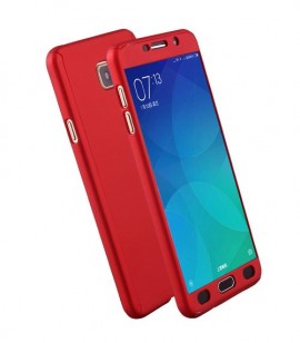 Husa Samsung Galaxy J7 2017, FullBody Elegance Luxury Red, acoperire completa 360 grade cu folie de sticla gratis - Img 2