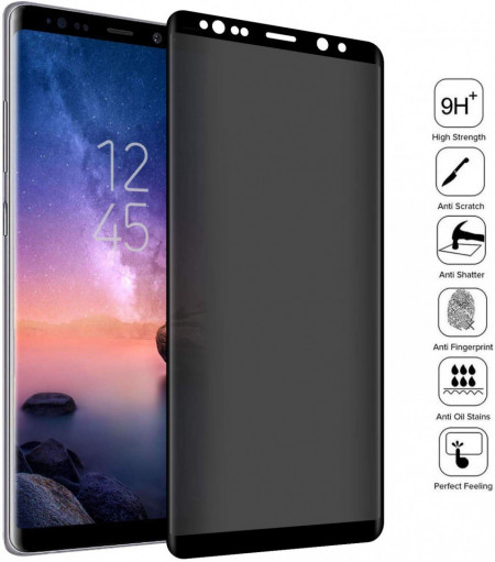Husa Samsung Galaxy Note 9 Magnetica cu spate din sticla securizata si folie privacy pentru ecran, Perfect Fit - Img 2