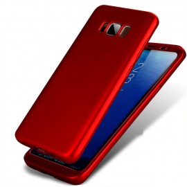 Husa Samsung Galaxy S8, FullBody Elegance Luxury Red, acoperire completa 360 grade cu folie de protectie gratis - Img 3