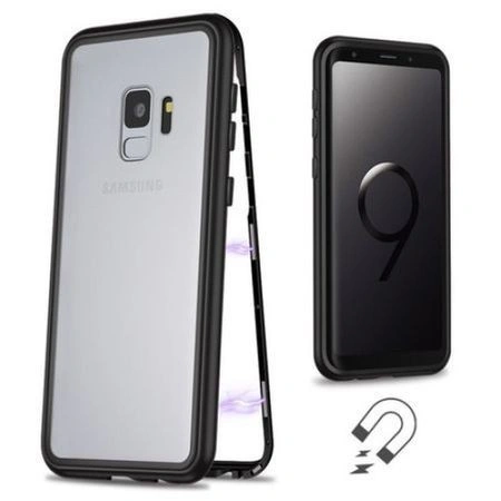 Husa Samsung Galaxy S9 Magnetica 360 grade Black, Perfect Fit cu spate de sticla securizata premium + folie de protectie gratis - Img 5