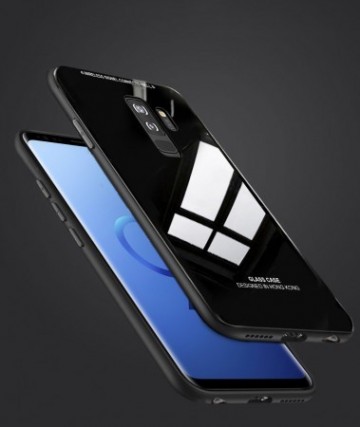 Husa Samsung Galaxy S9 Plus,Elegance Luxury Back Glass, husa cu sticla securizata pe spate de culoare neagra - Img 5