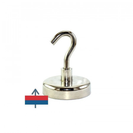 Magnet neodim oală D48 mm cârlig inelar - Magnet pentru pescuit 65kg - Img 6