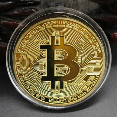 Moneda Bitcoin de Colectie &amp; Suvenir - Criptomoneda Aurie - Img 4