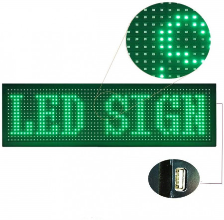 Panou Led de Exterior Programabil/Reclama Luminoasa 100x40 VERDE - Img 3