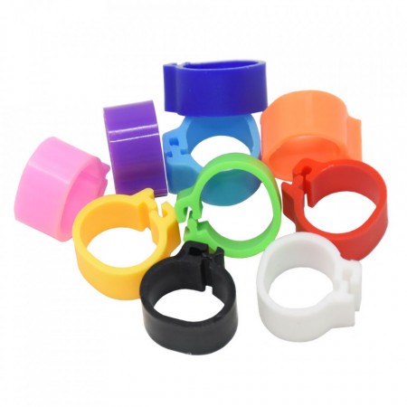 Set 100 inele cleme clipsuri de plastic 8mm porumbei sau alte pasari - Img 3