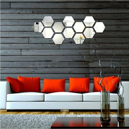 Oglinda Design Hexagon Acrilica Cristal &amp; Diamant - Luxury Home - 18 cm - 1 bucata