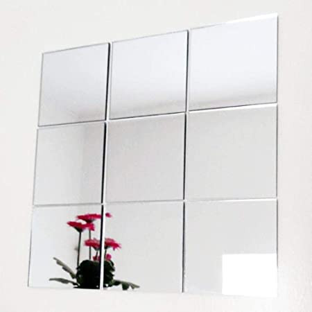 Set Oglinzi Design Patrat Silver - Oglinzi Decorative Acrilice Luxury Home 10 bucati/set