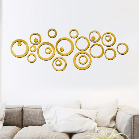 Set Oglinzi din PVC Design Modern - Oglinzi Decorative Acrilice Gold - Luxury Home 24 bucati/set - Img 5