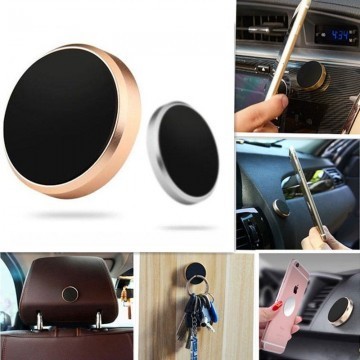 Suport auto magnetic de culoare neagra pentru telefoane mobile, prindere cu adeziv - Img 3