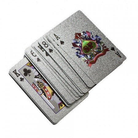 Carti de joc Silver Casino Poker, aspect Euro € - Img 3