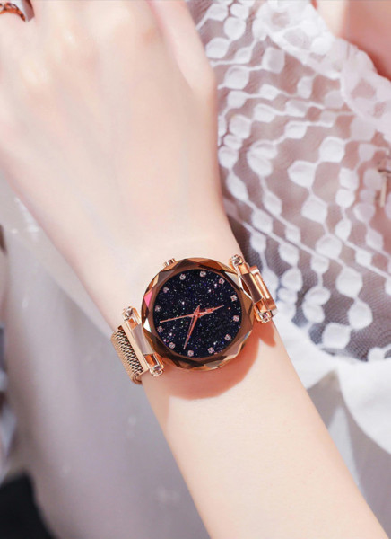 Ceas de dama Magnet Starry Sky Quartz Wristwatch Gold