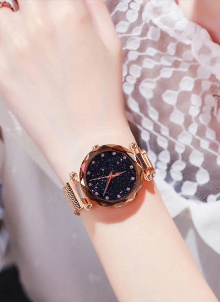 Ceas de dama Magnet Starry Sky Quartz Wristwatch Gold