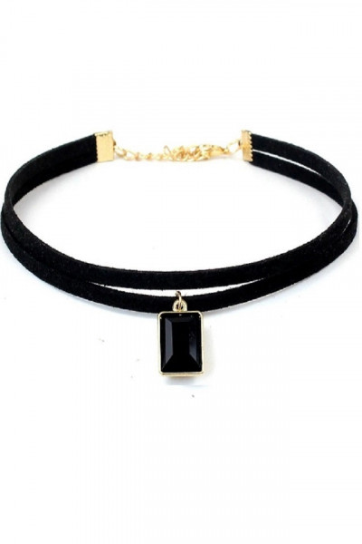 Choker Fashion Black Duble Delux - Colier elegant pentru gat