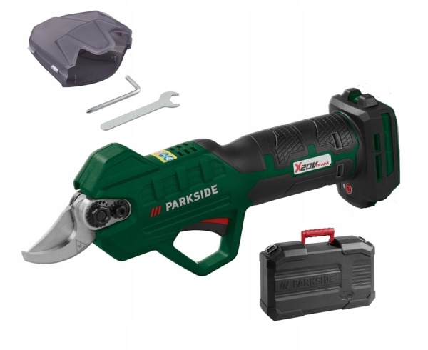 Foarfeca pentru crengi Parkside 20V Pentru taierea puternica a crengilor cu grosimea de pana la 28 mm in lemn de esenta moale si 15 mm in lemn de esenta tare