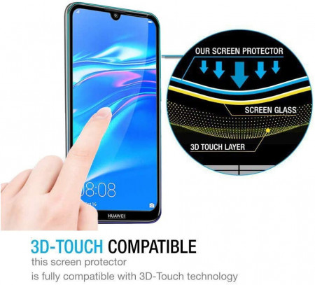 Folie de sticla Huawei Y7 2019, 9D FULL GLUE Negru - Img 2