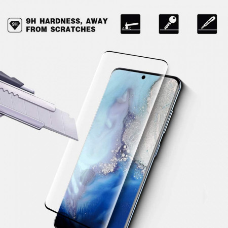 Folie de sticla pentru Samsung Galaxy S20 Plus, cu margini colorate Negru