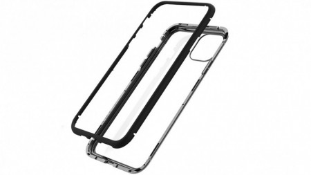 Husa Apple iPhone 11 Negru, Perfect Fit cu spate de sticla securizata premium + folie de sticla gratis !
