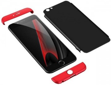 Husa Apple iPhone 6/6S, FullBody 360° 3in1 Negru-Rosu - Img 3