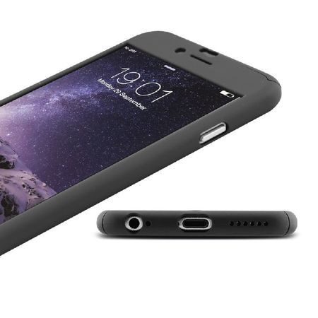 Husa Apple iPhone 6/6S, FullBody Elegance Luxury Black, acoperire completa 360 grade cu folie de sticla gratis - Img 5