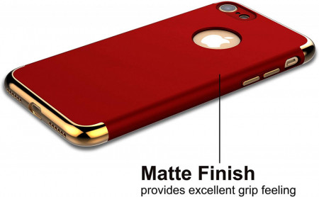 Husa Apple iPhone 8, Elegance Luxury 3in1 Rosu - Img 2