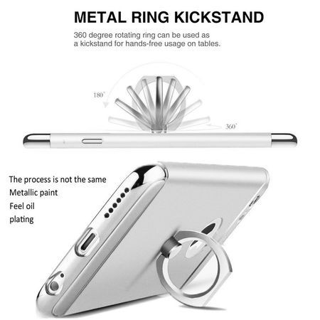 Husa Apple iPhone 8 Plus, Elegance Luxury 3in1 Ring Argintiu - Img 3