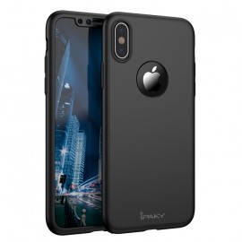 Husa Apple iPhone X, FullBody Elegance Luxury iPaky Black , acoperire completa 360 grade cu folie de sticla gratis - Img 2