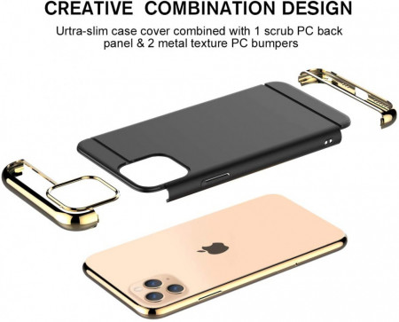 Husa Apple iPhone 11, Elegance Luxury 3in1 Black
