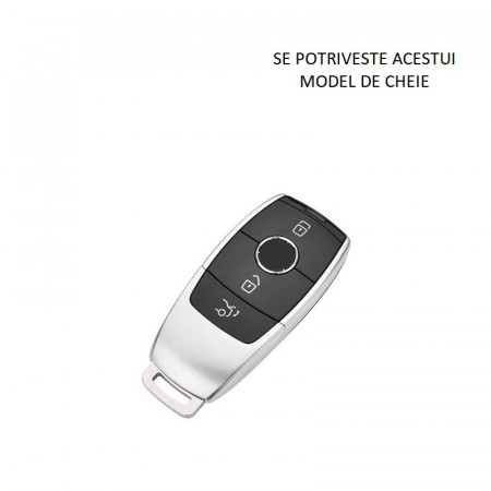 Husa de protectie premium pentru cheie auto, Elegance Luxury Cover Key, Gri, compatibila cu Mercedes Benz A C E S G Class W177 W205 W213 X167 W222 CLA GLE GLB GLS AMG Maybach - Img 5