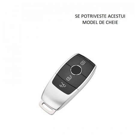 Husa de protectie premium pentru cheie auto, Elegance Luxury Cover Key, Gri, compatibila cu Mercedes Benz A C E S G Class W177 W205 W213 X167 W222 CLA GLE GLB GLS AMG Maybach - Img 5