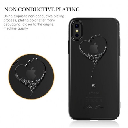 Husa Kingxbar pentru Apple iPhone X design Cristale Swarovski - Black - Img 3