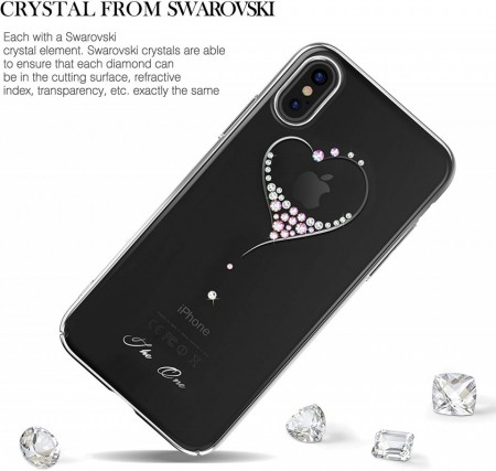 Husa Kingxbar pentru Apple iPhone X design Cristale Swarovski - Silver - Img 5