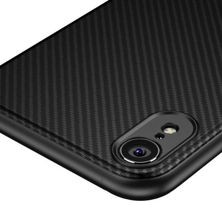 Husa pentru Apple iPhone XR, Perfect Fit, cu insertii de carbon, negru - Img 2