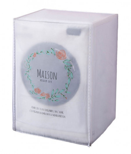 Husa pentru masina de spalat rufe si uscator de rufe cu incarcare frontala, dustproof, impermeabila, Design Deco