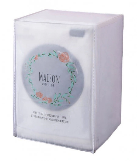 Husa pentru masina de spalat rufe si uscator de rufe cu incarcare frontala, dustproof, impermeabila, Design Deco